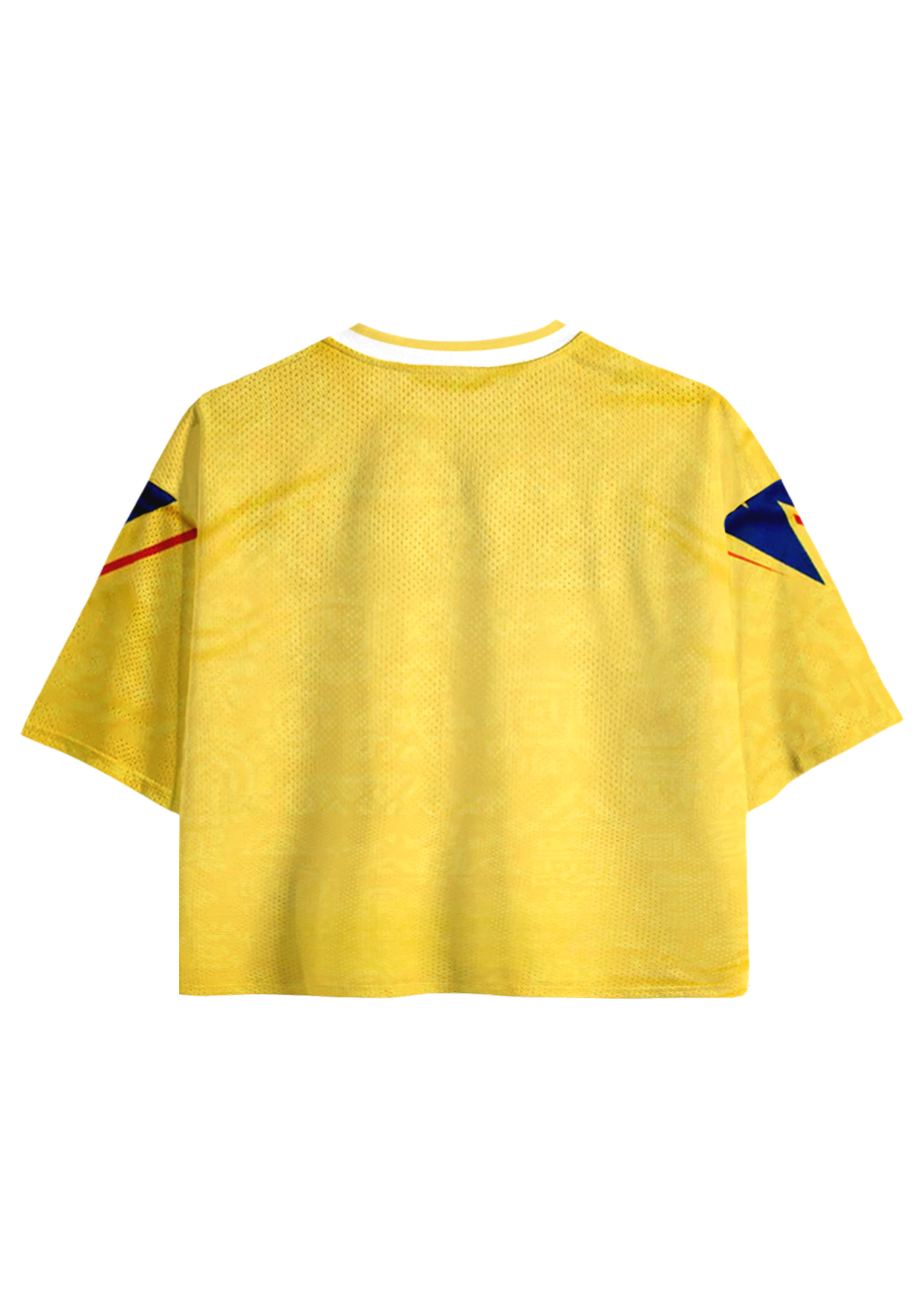  Yellow Heatwave: Colombia Throwback Cropped Mesh Jersey Shirt