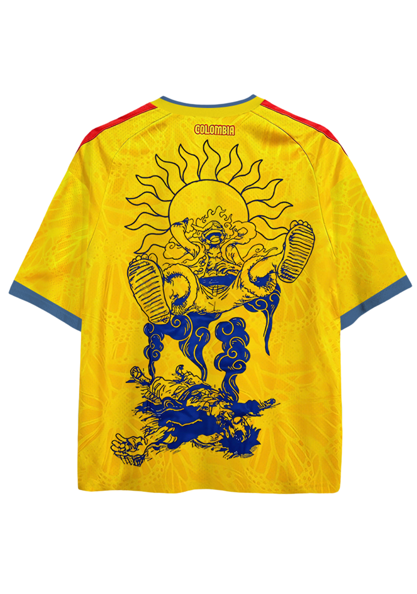 Sun God Luffy Print Colombia Mesh Jersey Shirts