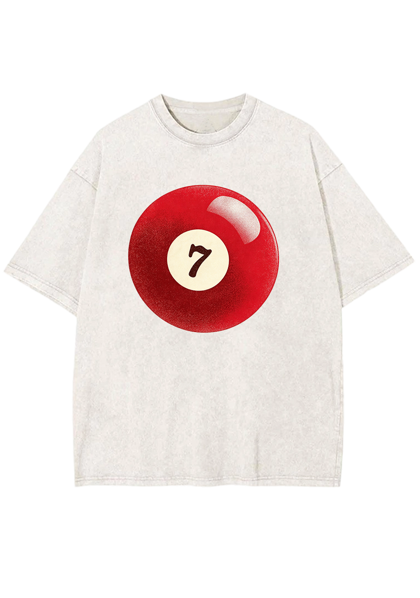Vintage Red Lucky Number 7 Billiard Ball Washed Tee