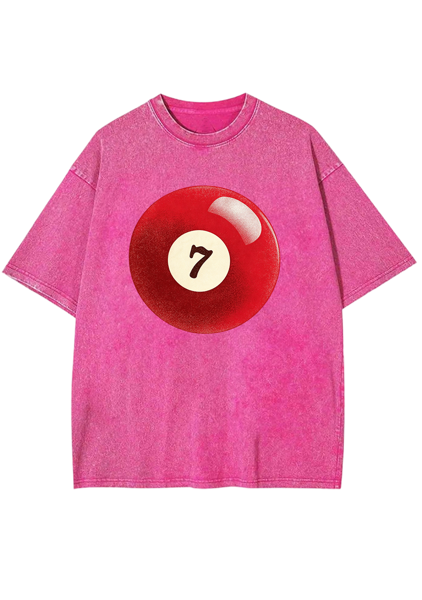Vintage Red Lucky Number 7 Billiard Ball Washed Tee