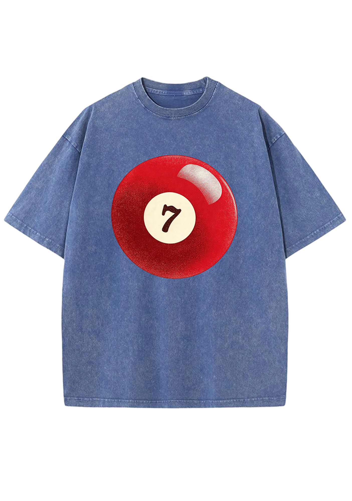 Vintage Red Lucky Number 7 Billiard Ball Washed Tee