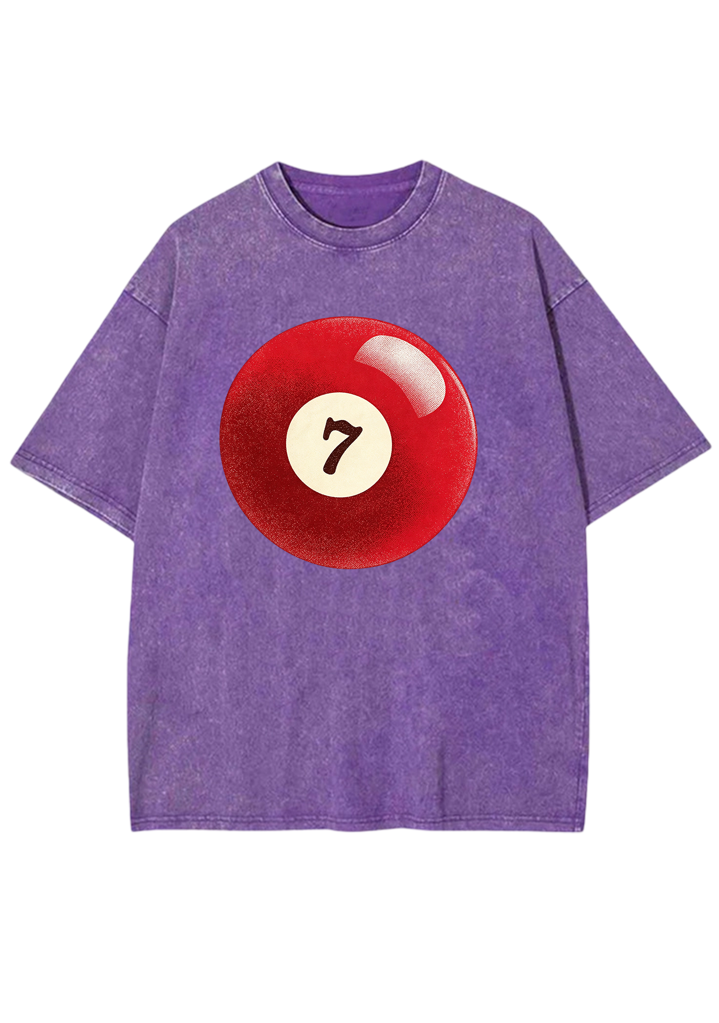 Vintage Red Lucky Number 7 Billiard Ball Washed Tee
