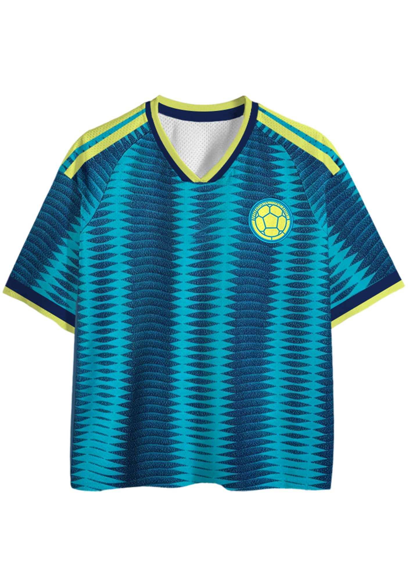 Gradient Teal Mesh Jersey Shirts