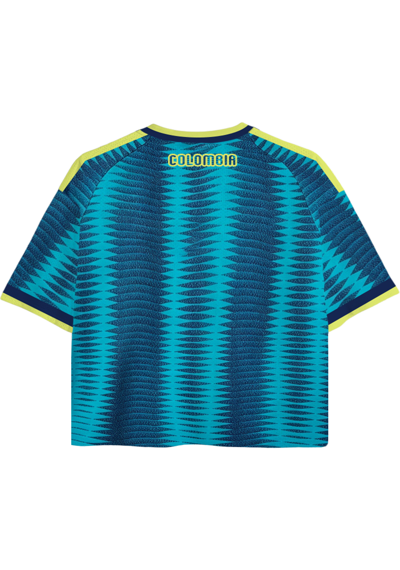  Gradient Teal Cropped Mesh Jersey Shirt