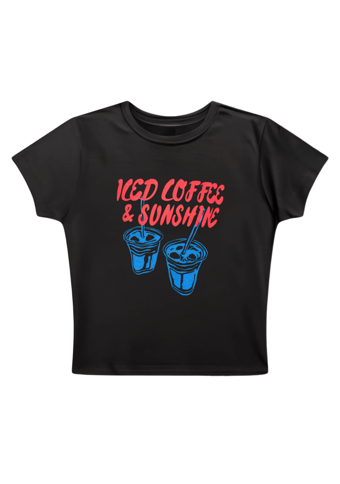 Iced Coffee & Sunshine Y2K Baby Tee