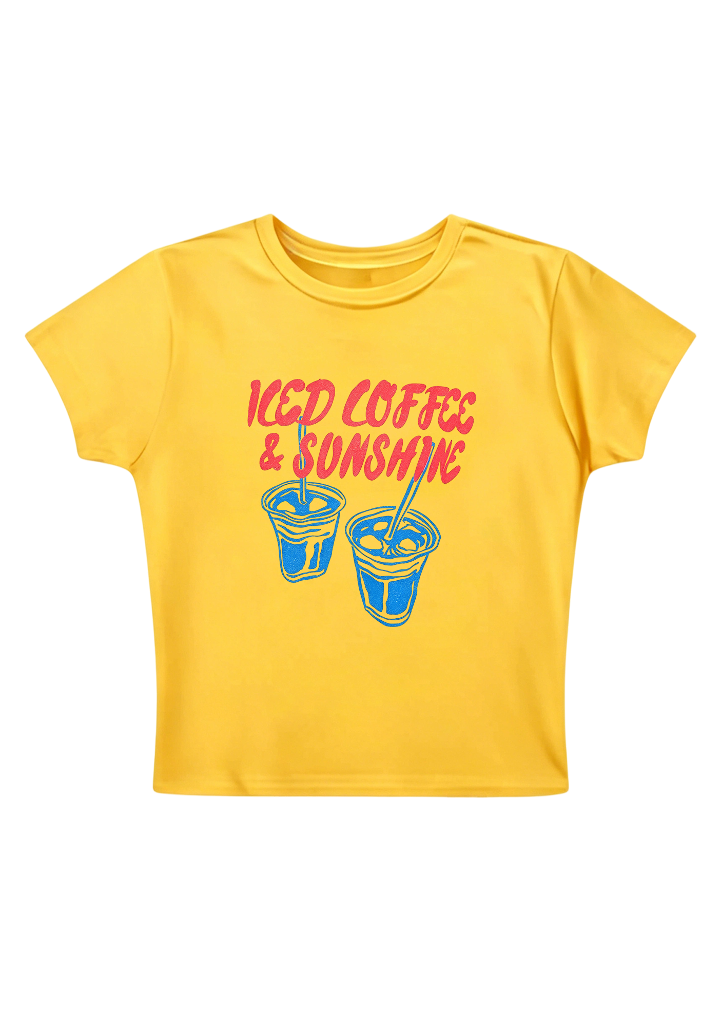 Iced Coffee & Sunshine Y2K Baby Tee