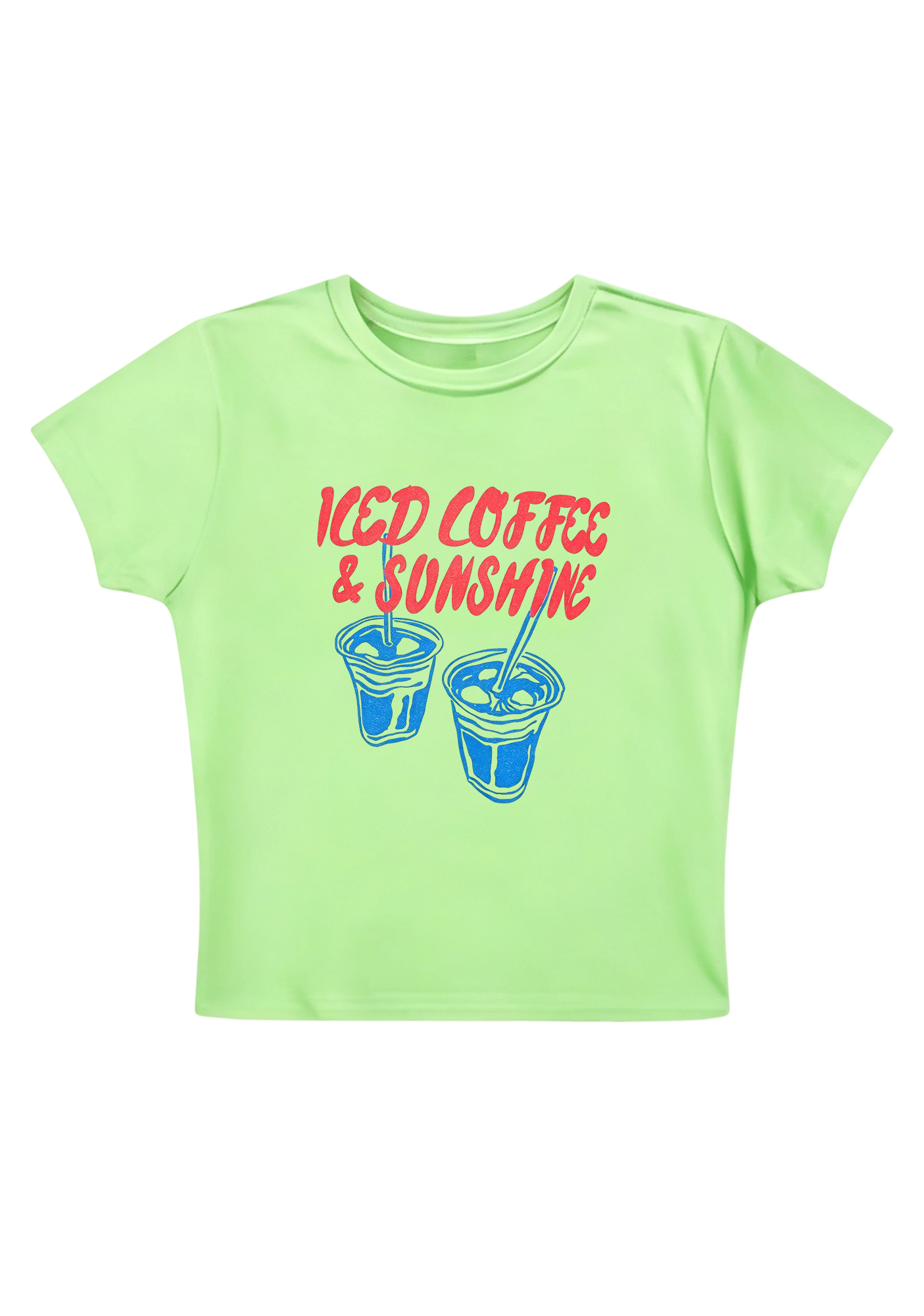 Iced Coffee & Sunshine Y2K Baby Tee