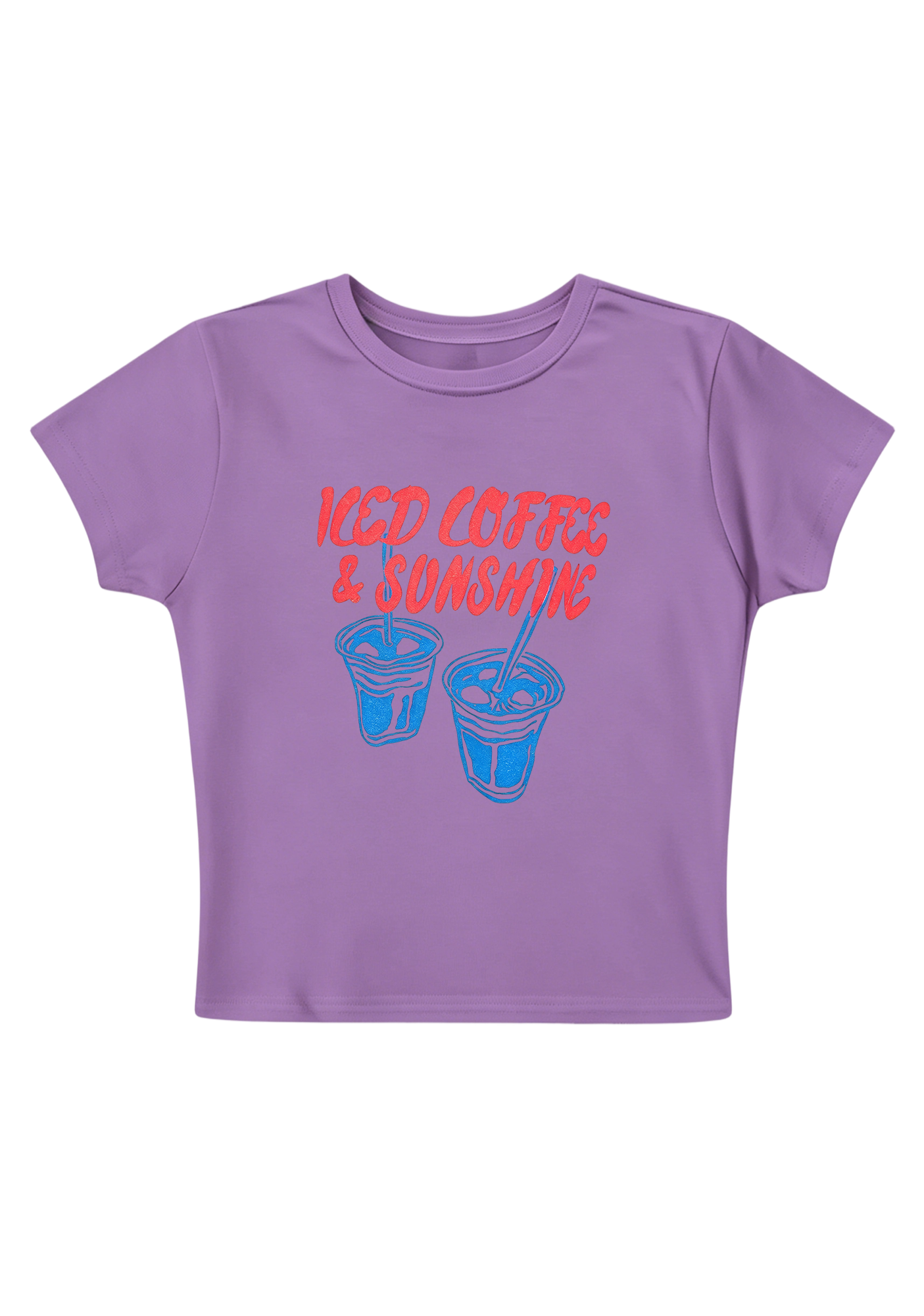 Iced Coffee & Sunshine Y2K Baby Tee