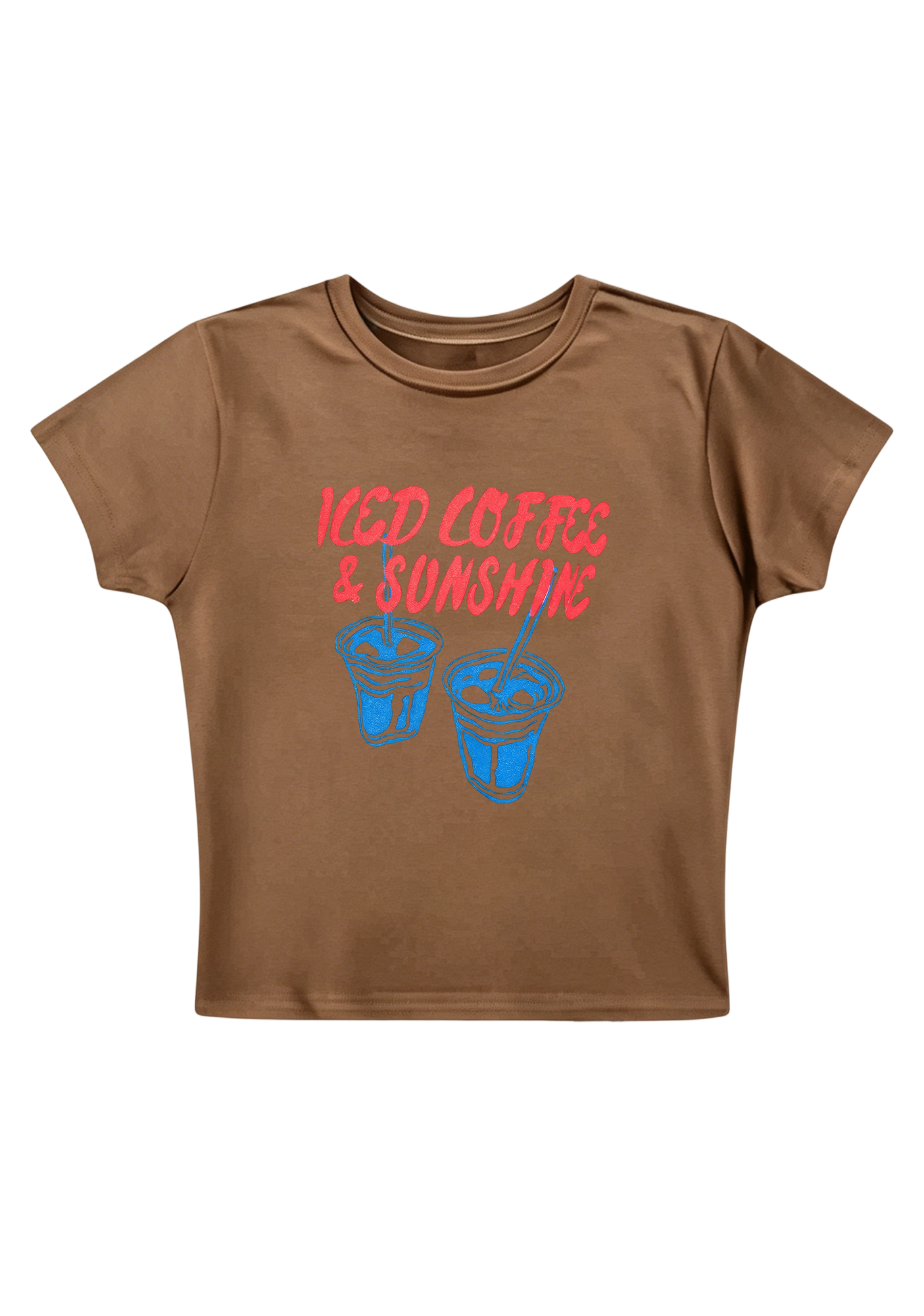 Iced Coffee & Sunshine Y2K Baby Tee