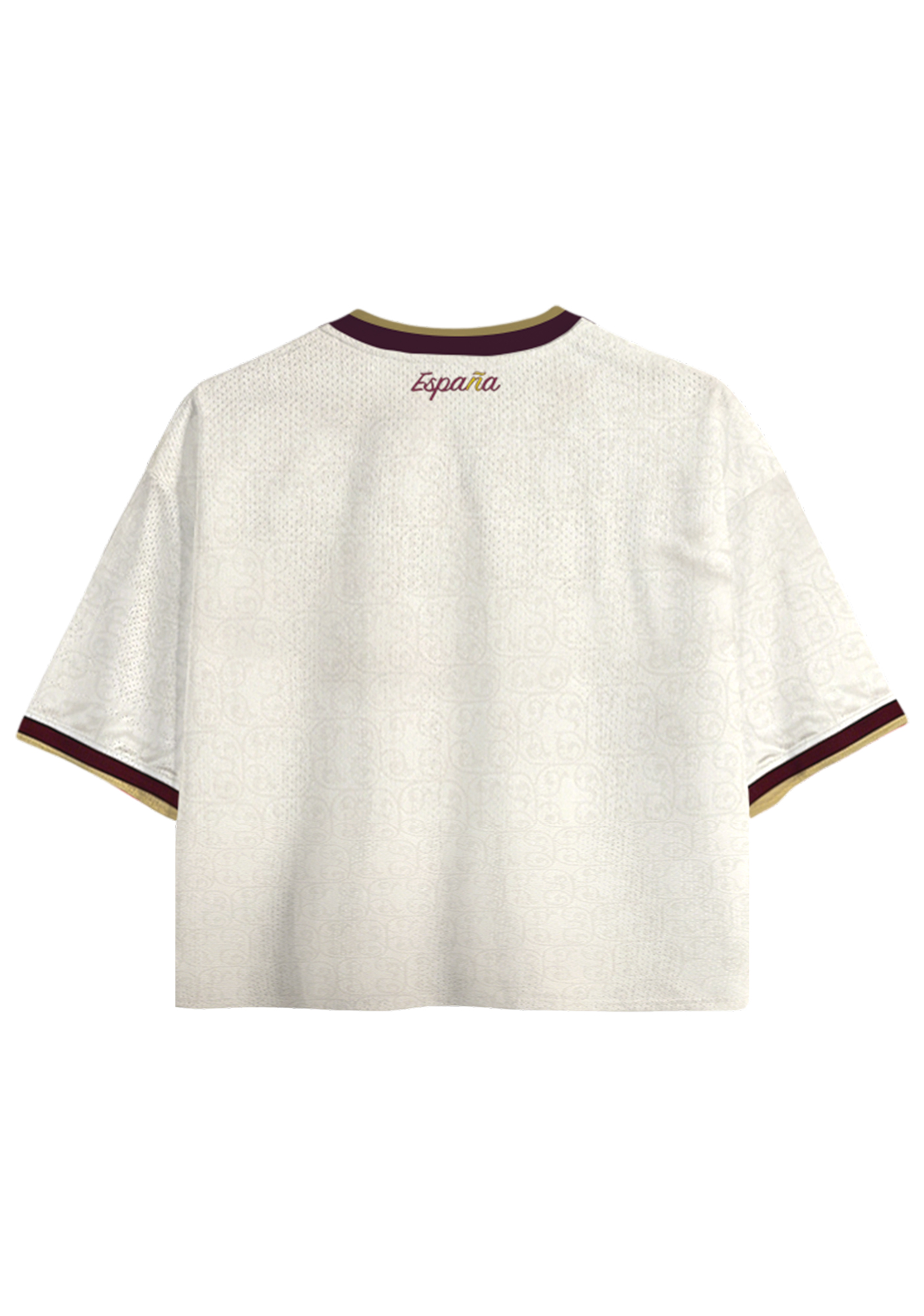  Minimal Print Spain National TeamCropped Mesh Jersey Shirt