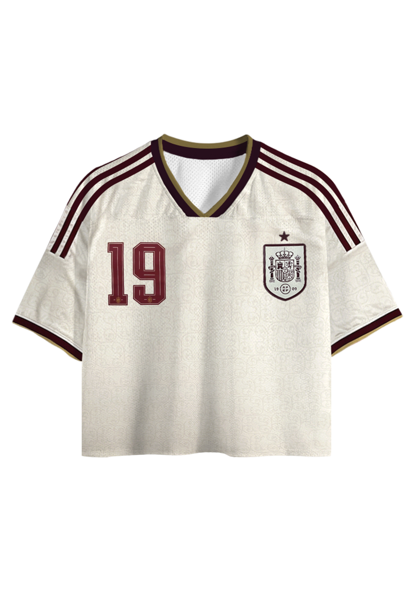 Spain #19 Monogram Cropped Mesh Jersey Shirt