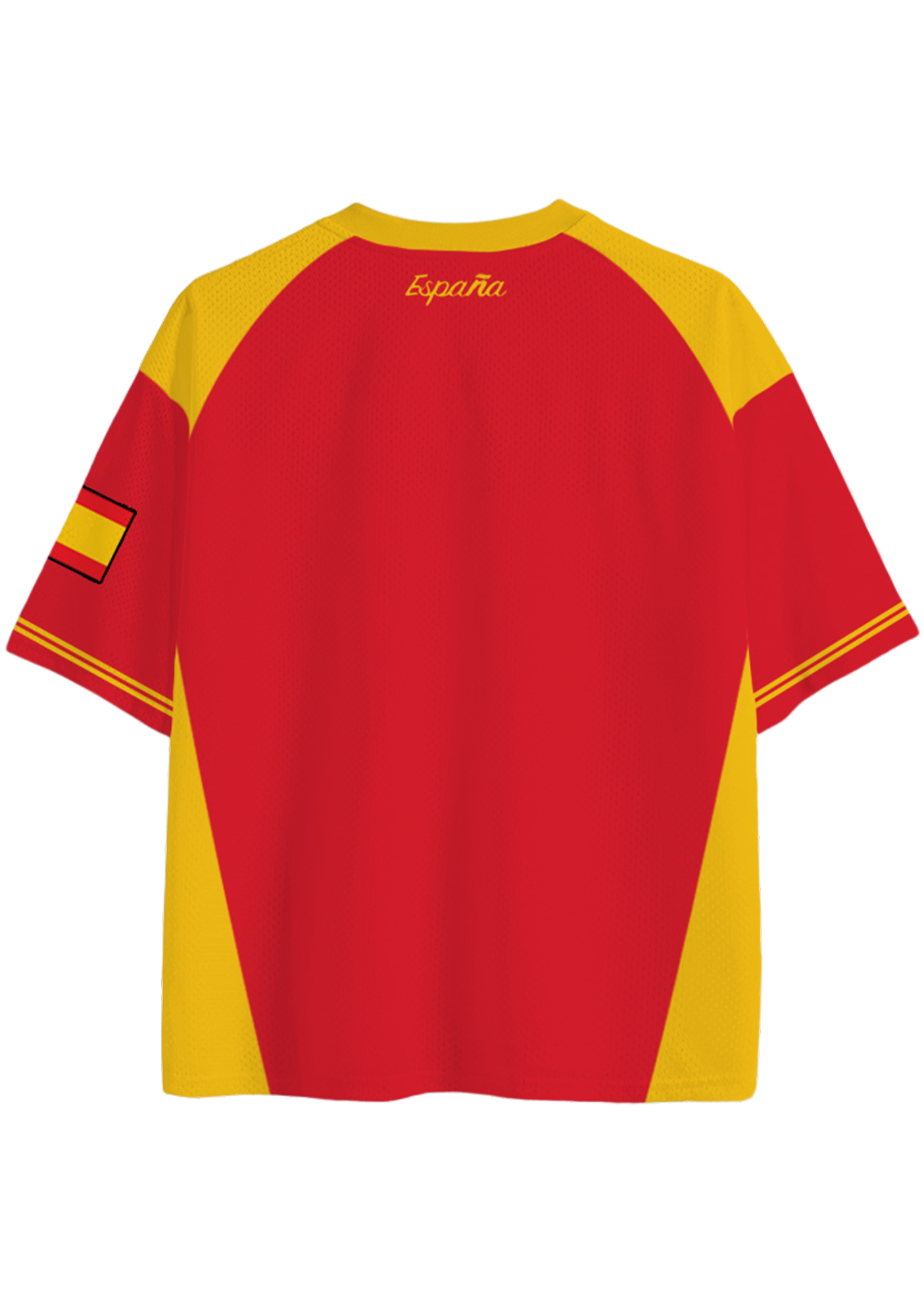 Spain Flag Inspired Streetwear Mesh Jersey Shirts