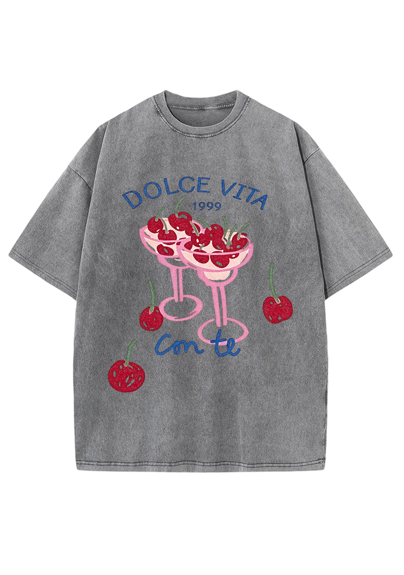 Dolce Vita 1999 Cherry Cocktail Glass Washed Tee