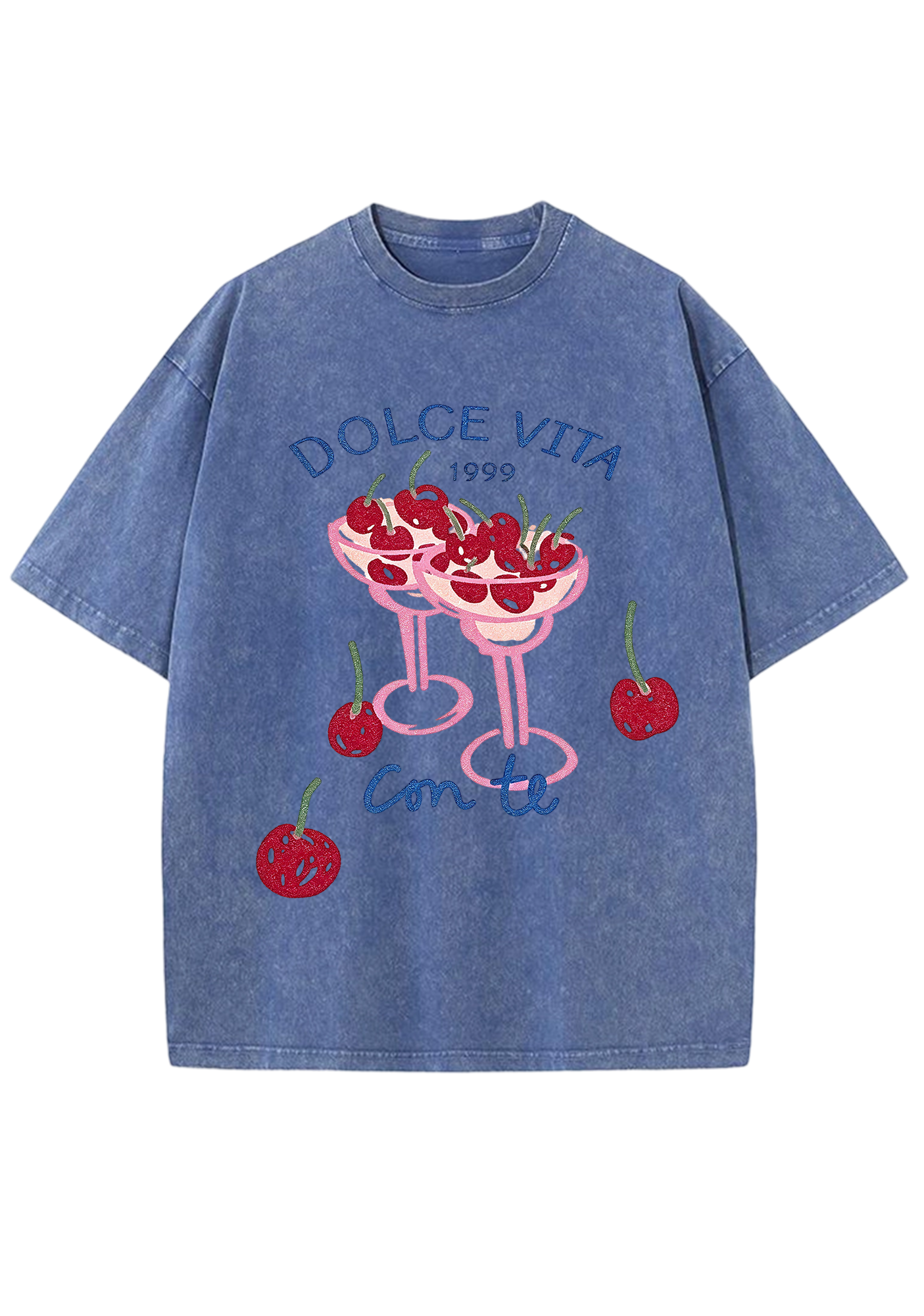 Dolce Vita 1999 Cherry Cocktail Glass Washed Tee