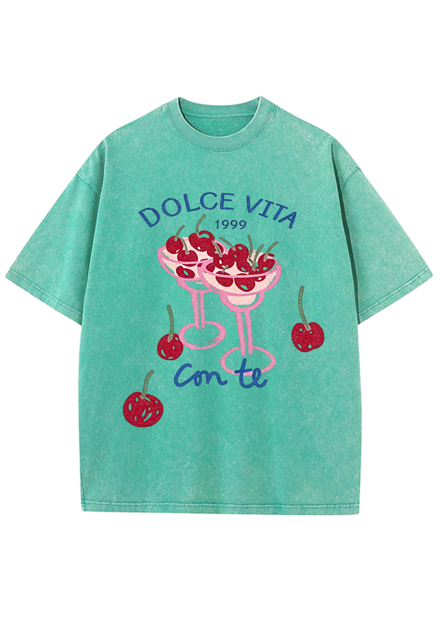 Dolce Vita 1999 Cherry Cocktail Glass Washed Tee