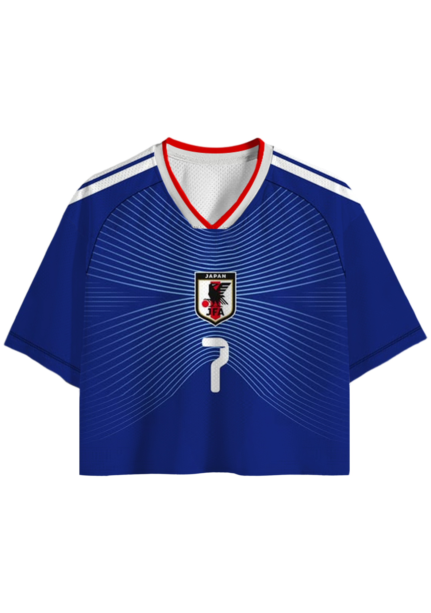 Blue Radiant Stripe Japan National Team Cropped Mesh Jersey Shirt