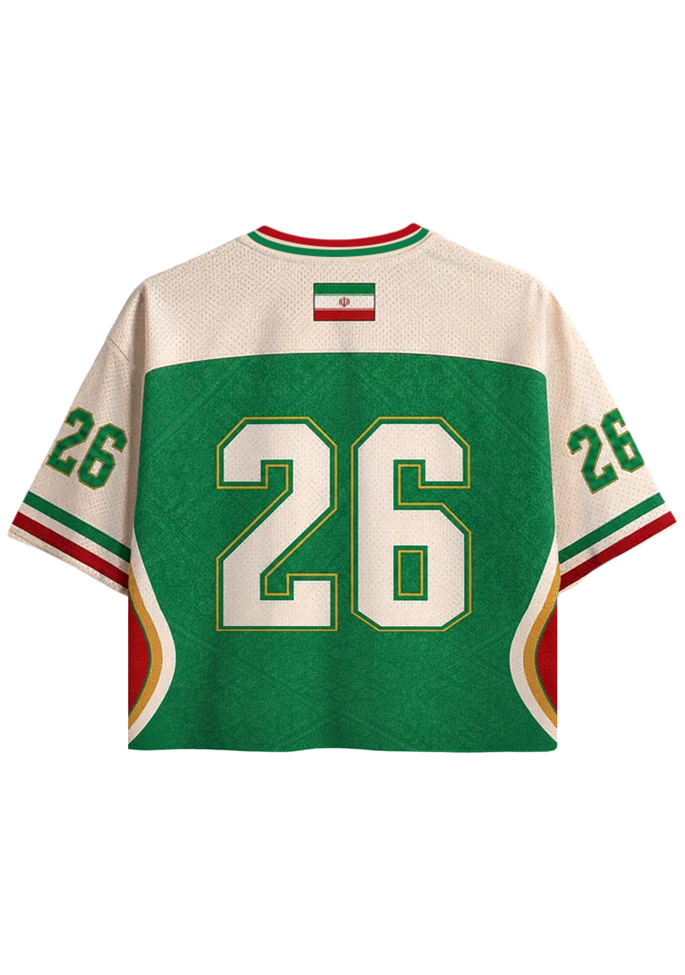 2026 Persian Iran Retro Cropped Mesh Jersey Shirt