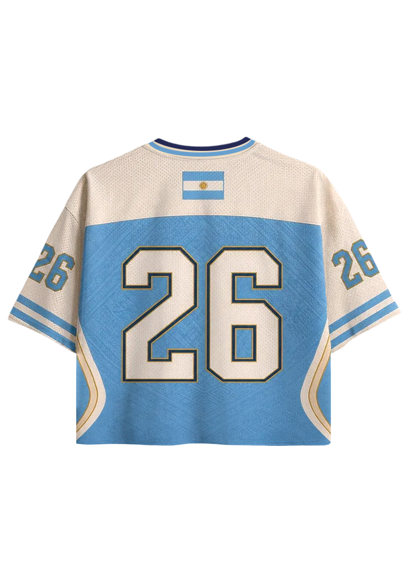 Argentina Albiceleste Match 26 Cropped Mesh Jersey Shirt