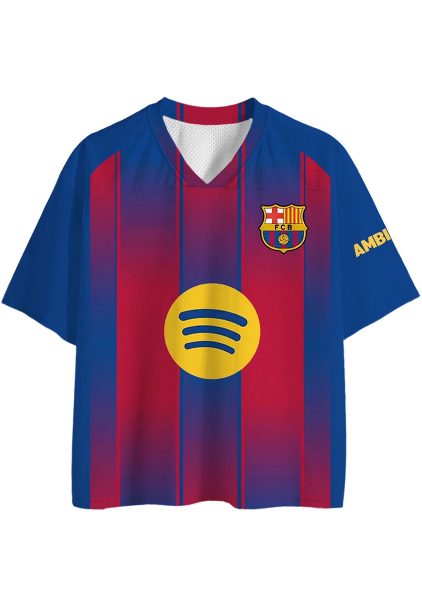 Barcelona Inspired Graphic Mesh Jersey Shirts