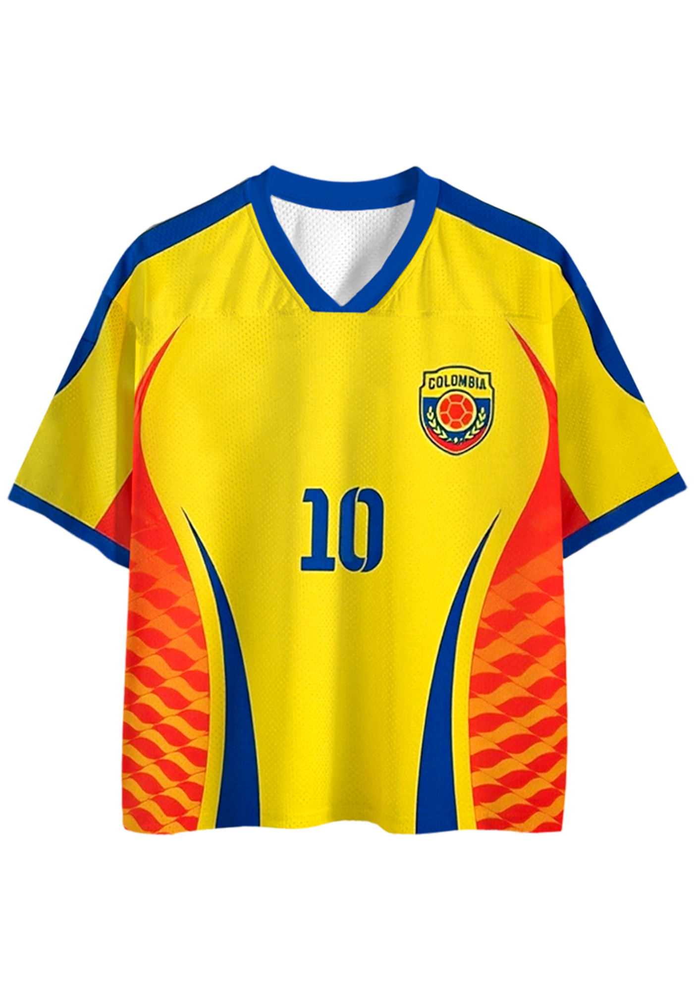 Yellow Blue Colombia National Team Mesh Jersey Shirts