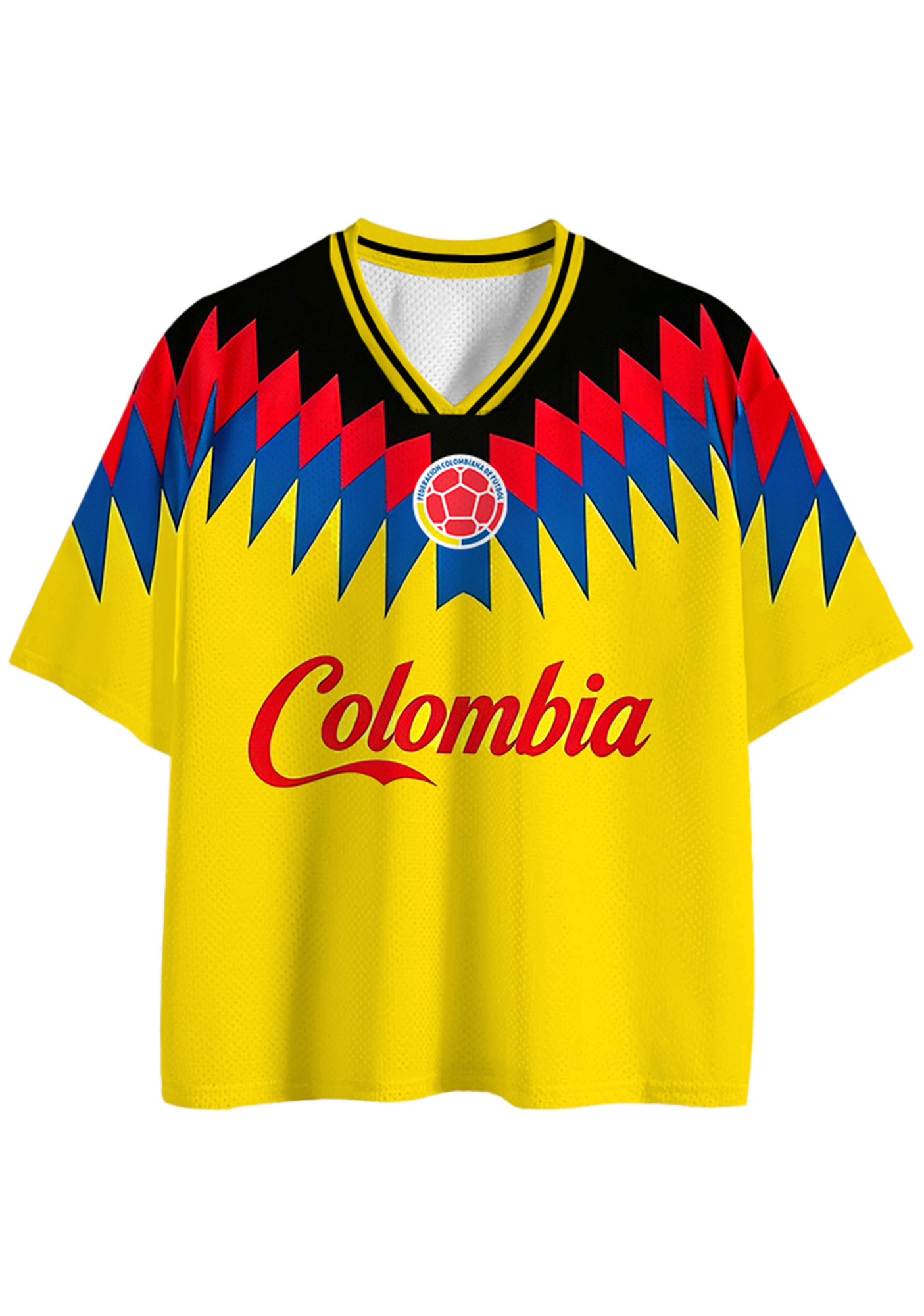 Classic Zigzag Colombia National Team Mesh Jersey Shirts