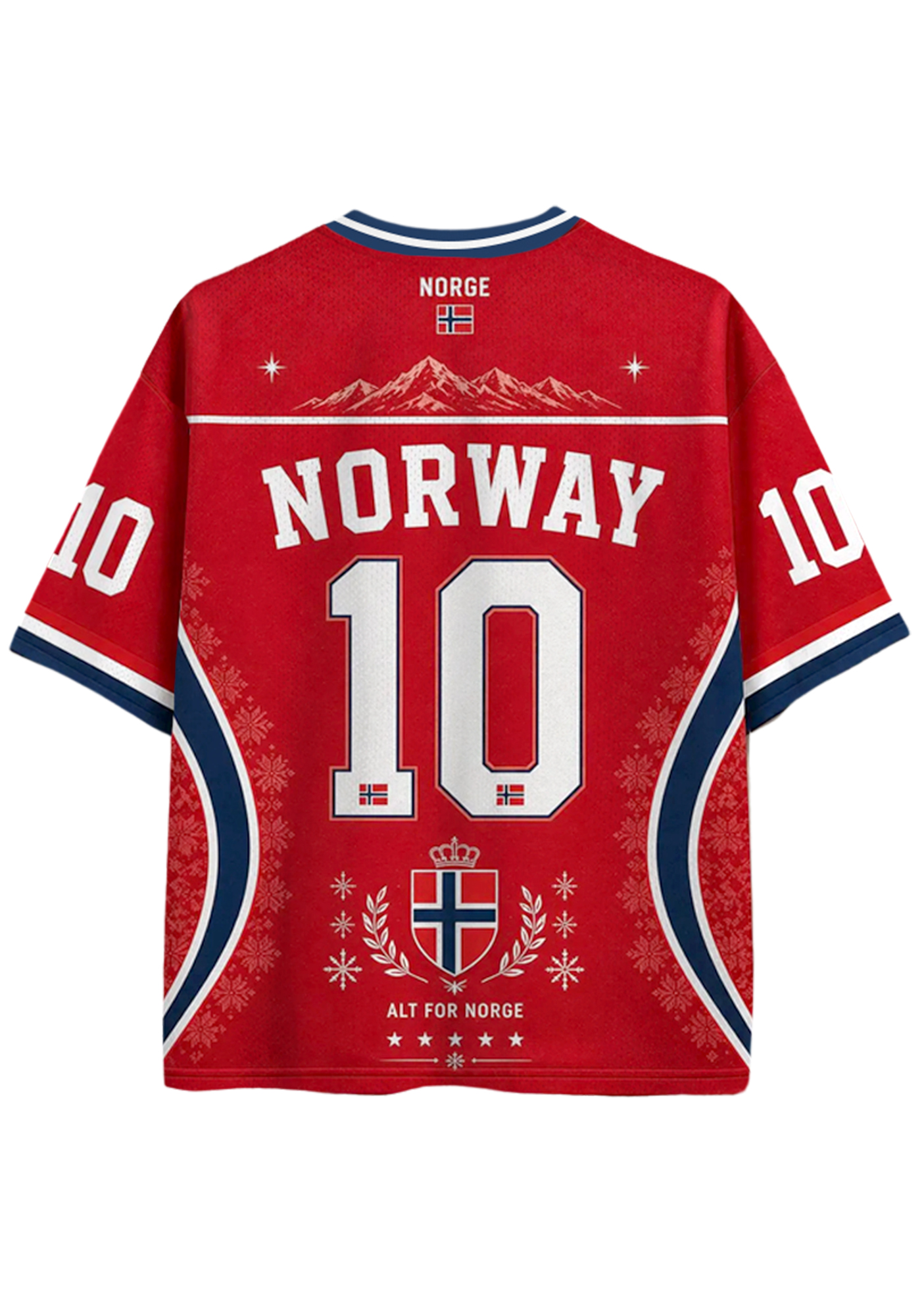 Norway Mountain Graphic Fan Mesh Jersey Shirts