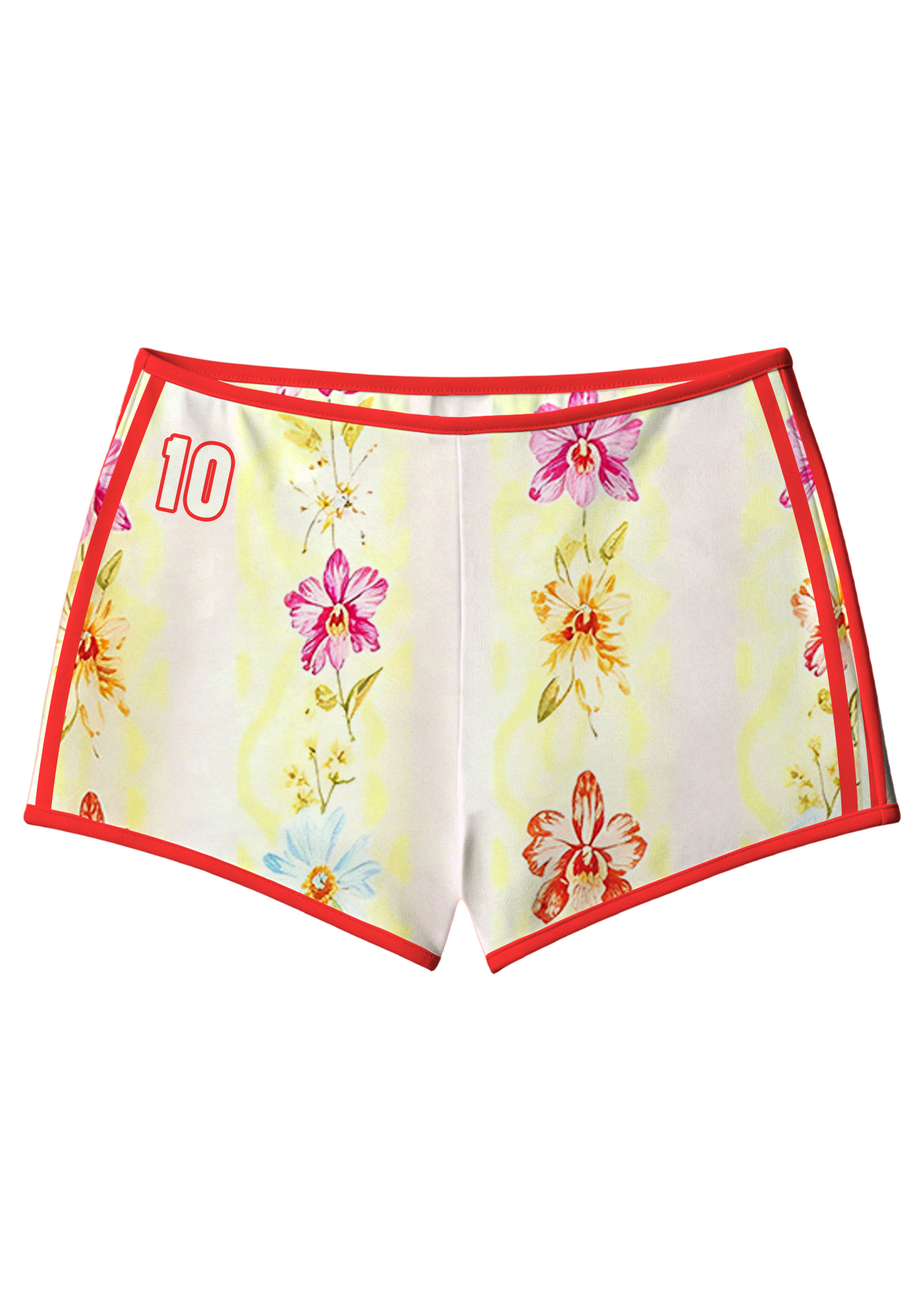 Vintage Floral Orchid Colombia Print Booty Shorts