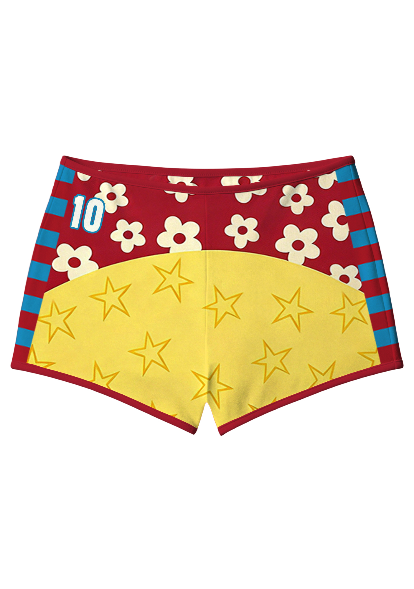 Cute Star Daisy Color Block Colombia Booty Shorts