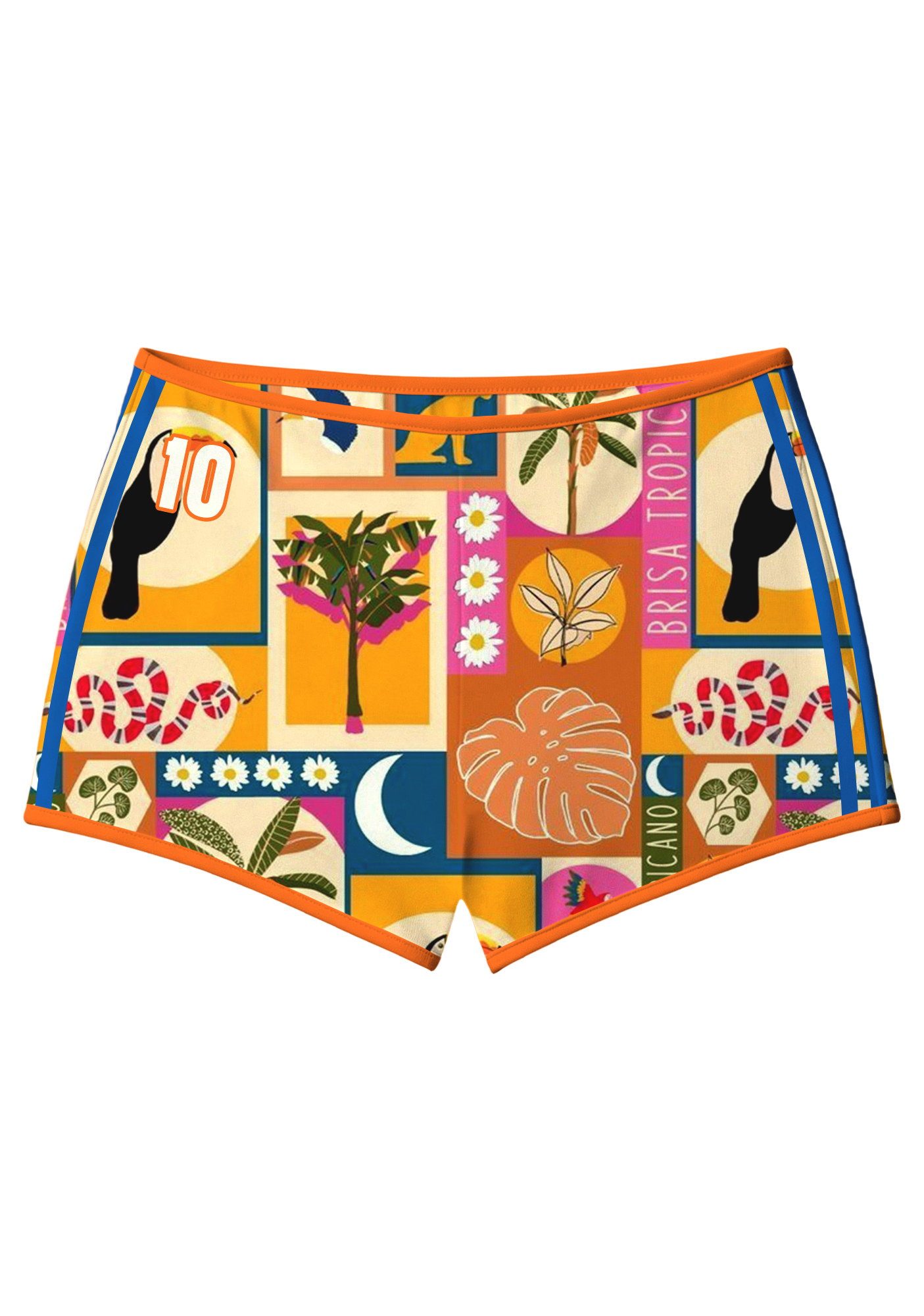 Geometric Tropical Toucan Booty Shorts