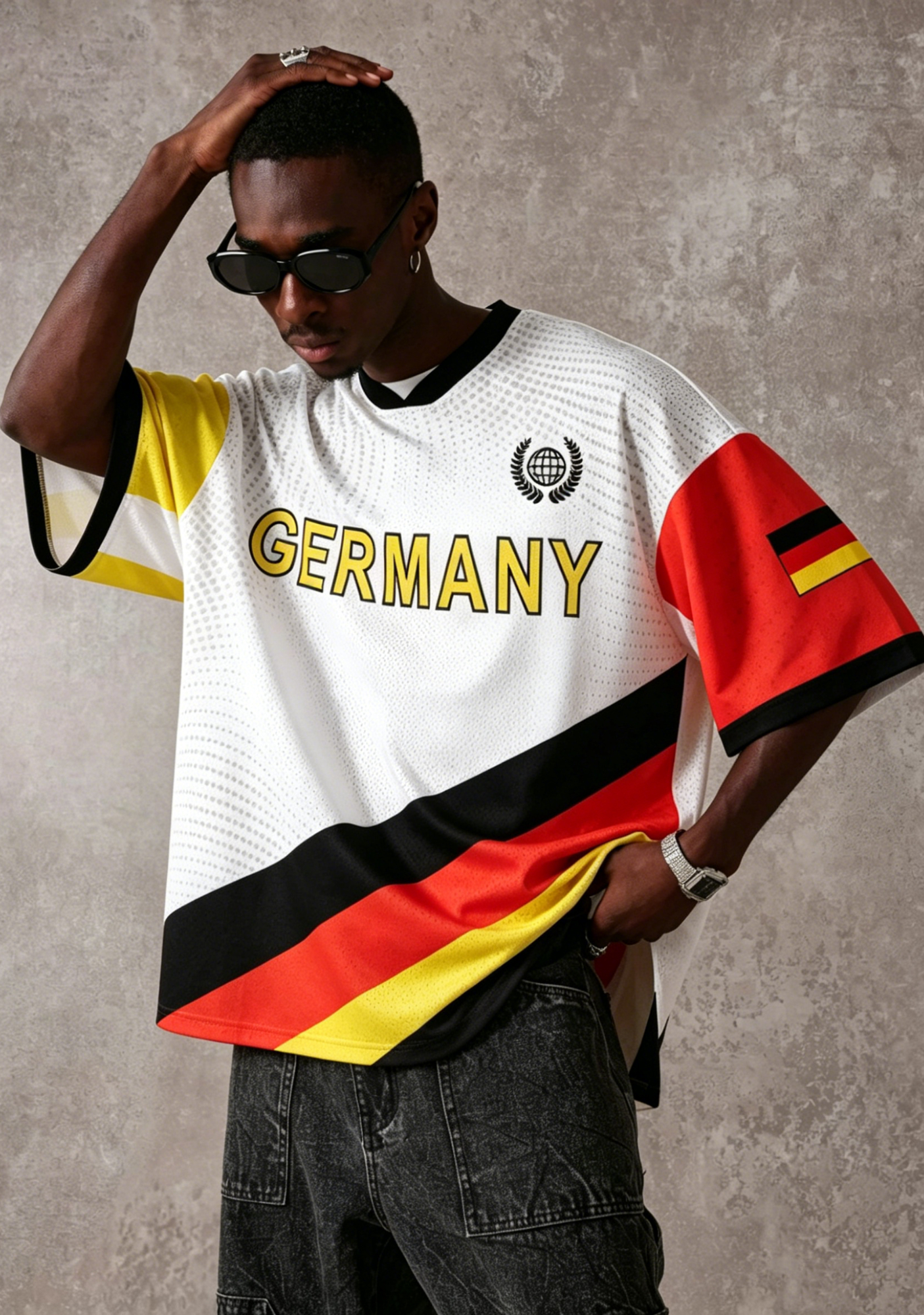 Germany Flag Inspired Mesh Jersey Shirts