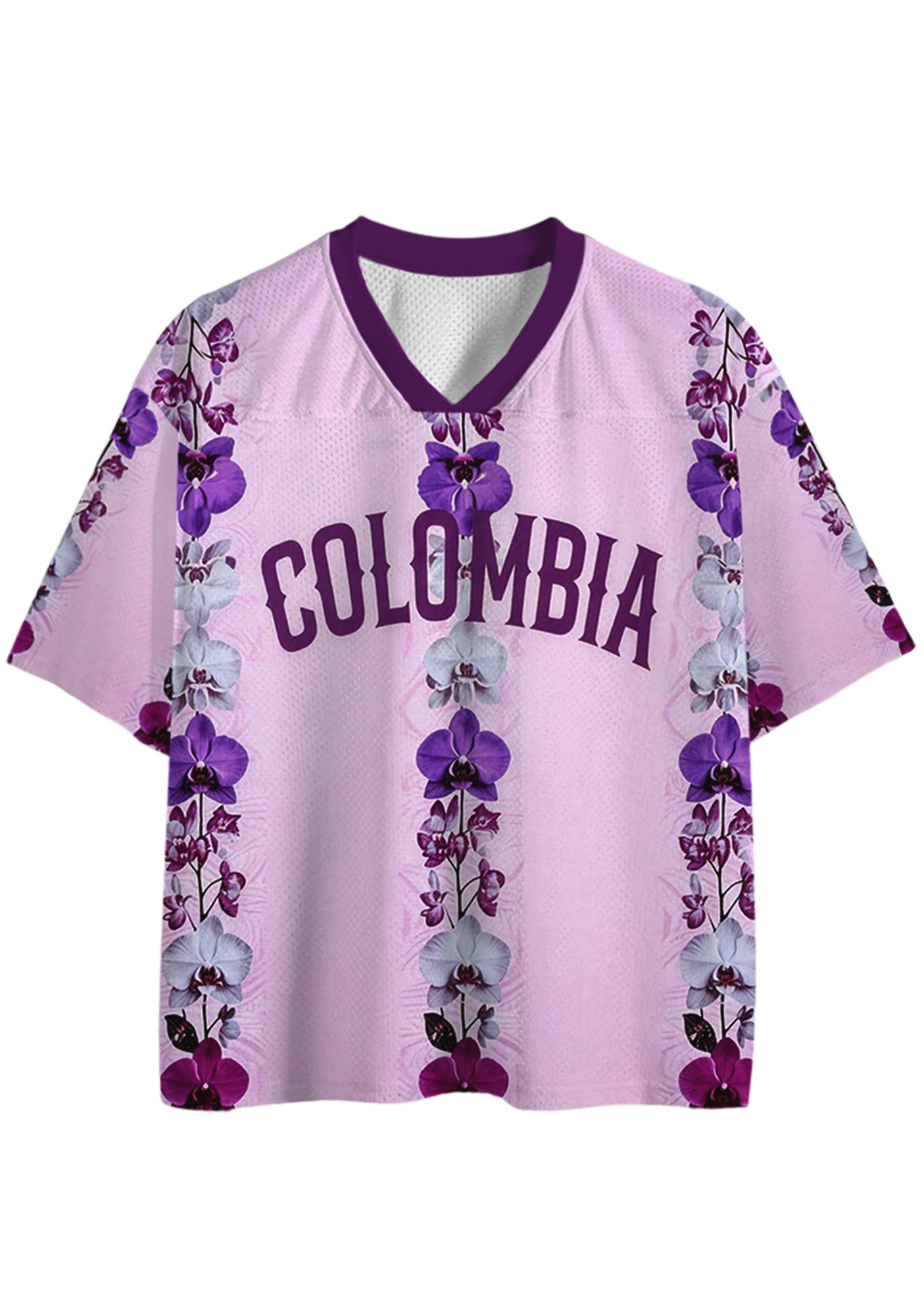 Colombia National Orchid Flower Mesh Jersey Shirts