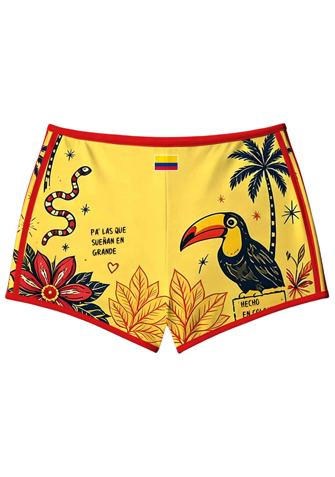 Colombia Tropical Macaw Sun Bus Booty Shorts