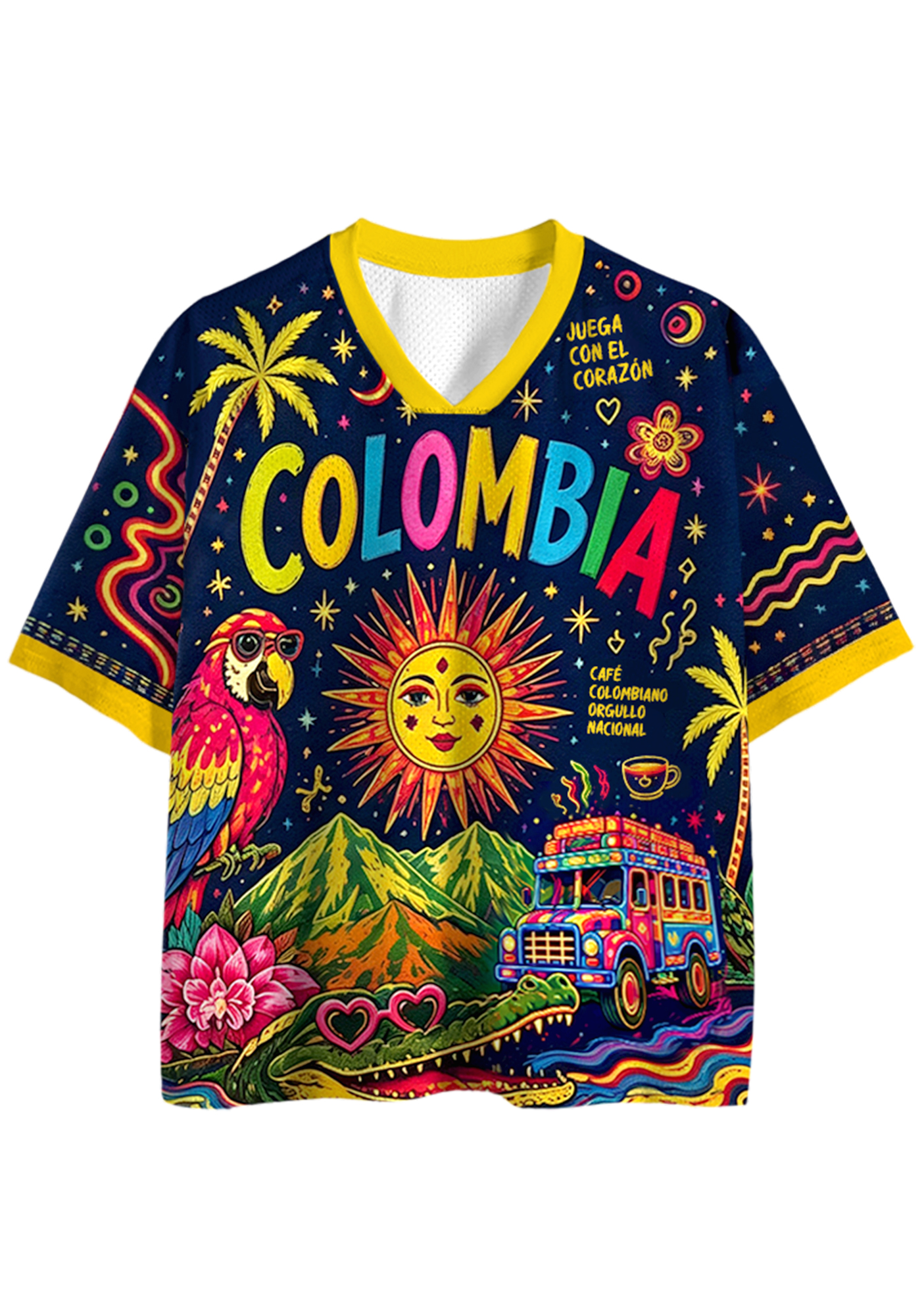 Colorful Colombia Culture Mesh Jersey Shirts