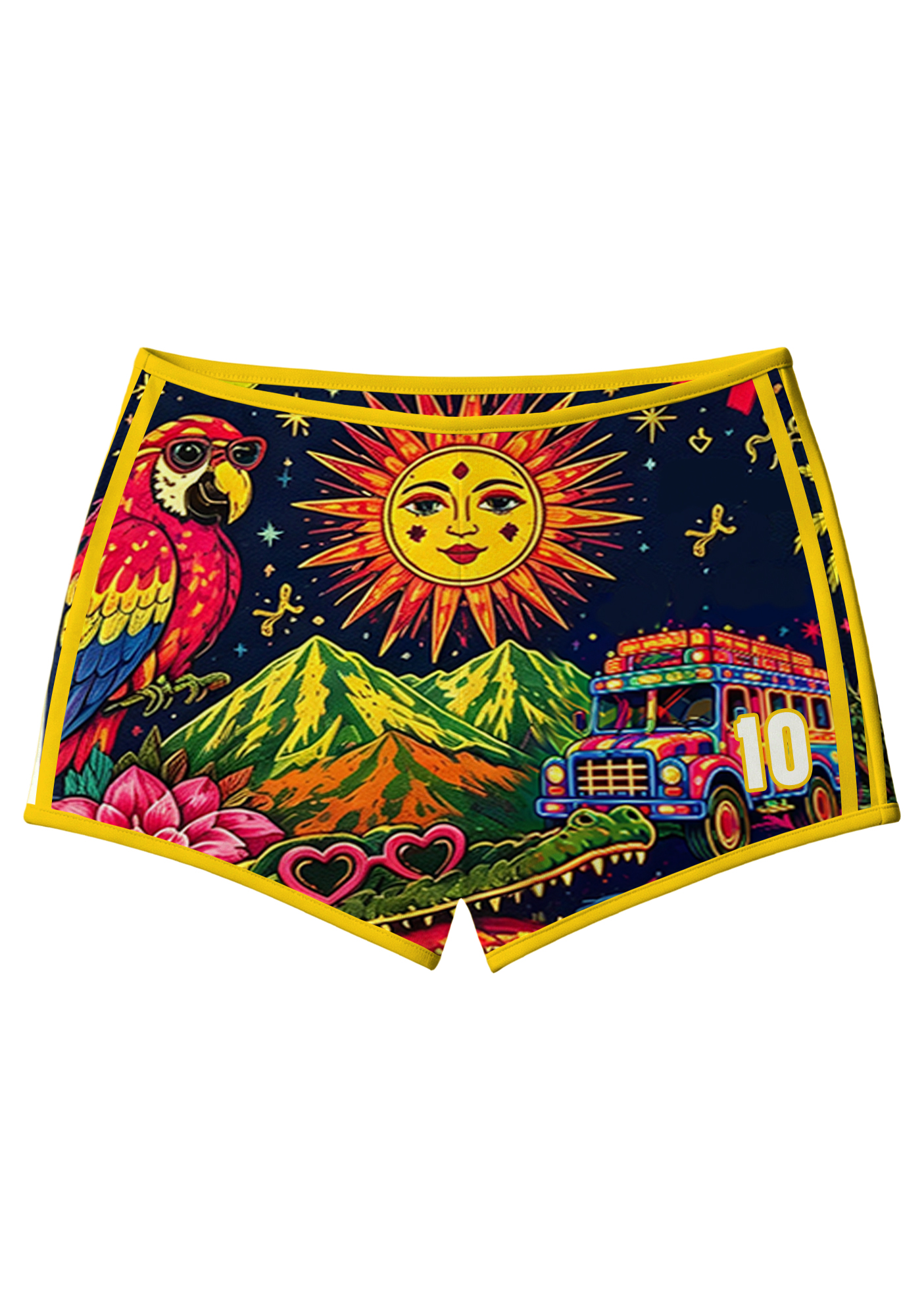 Colorful Colombia Culture Booty Shorts
