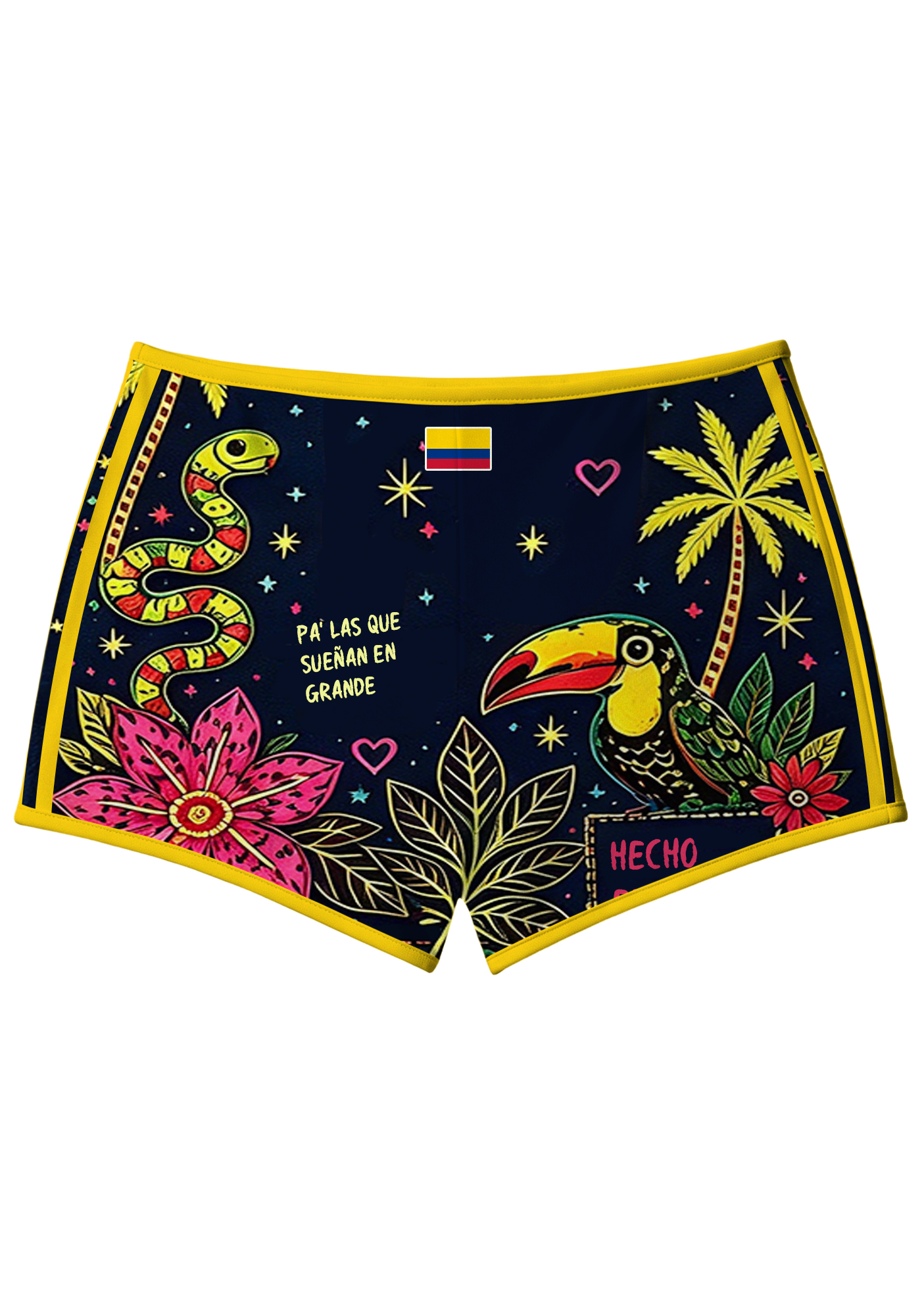 Colorful Colombia Culture Booty Shorts