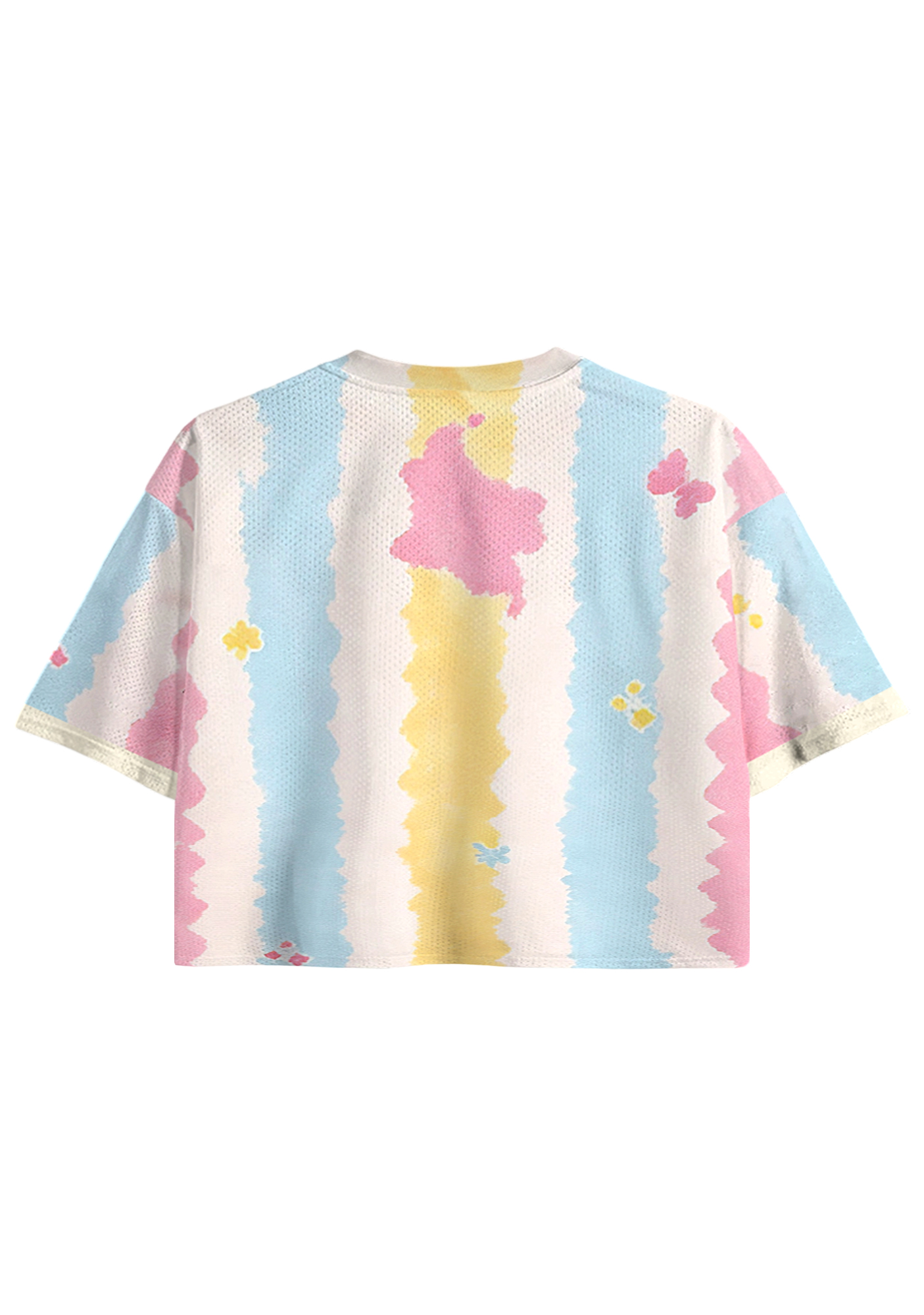 Pastel Striped Colombianisima Cropped Jersey Shirt