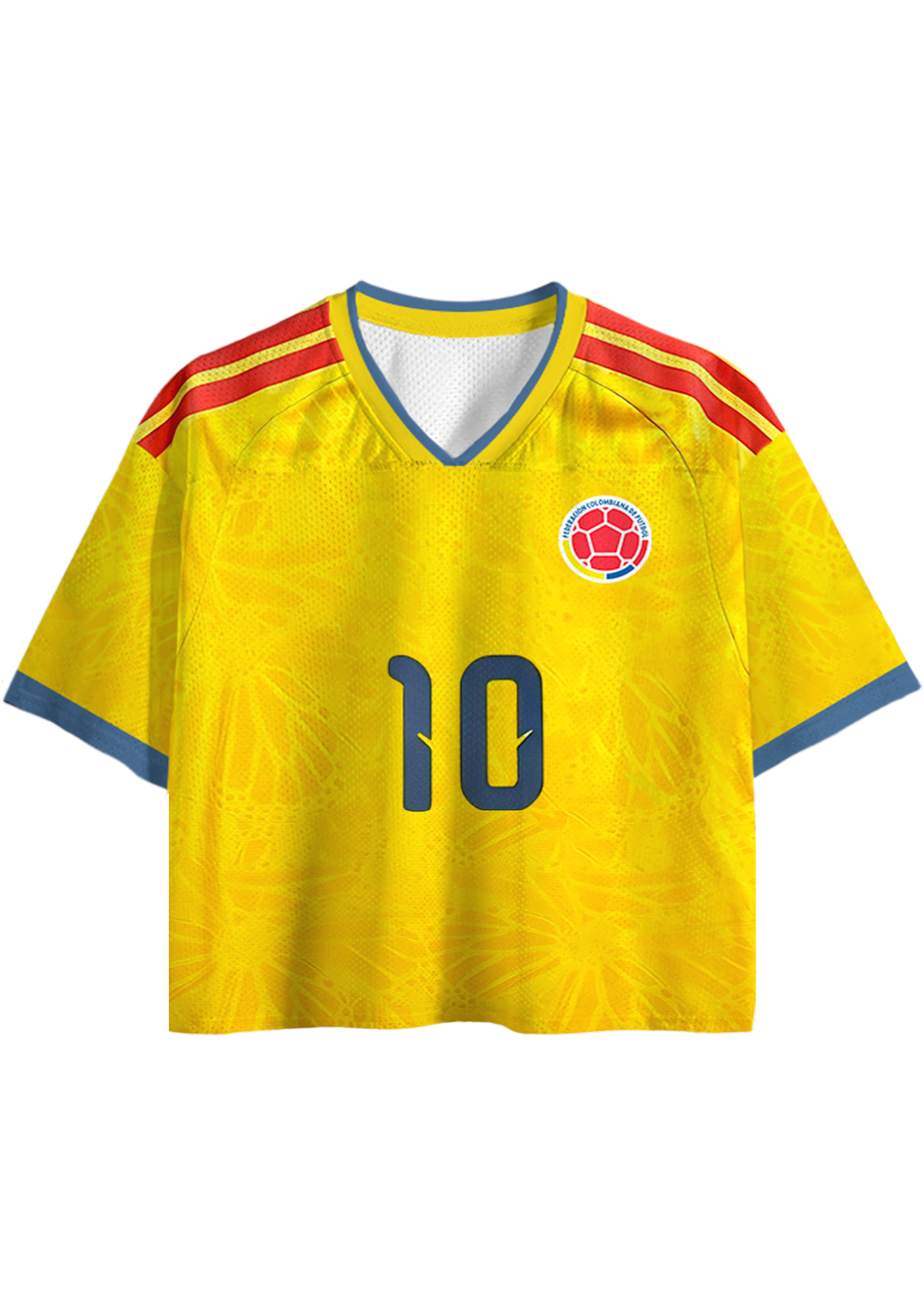 Colombia #10 Cropped Mesh Jersey Shirt