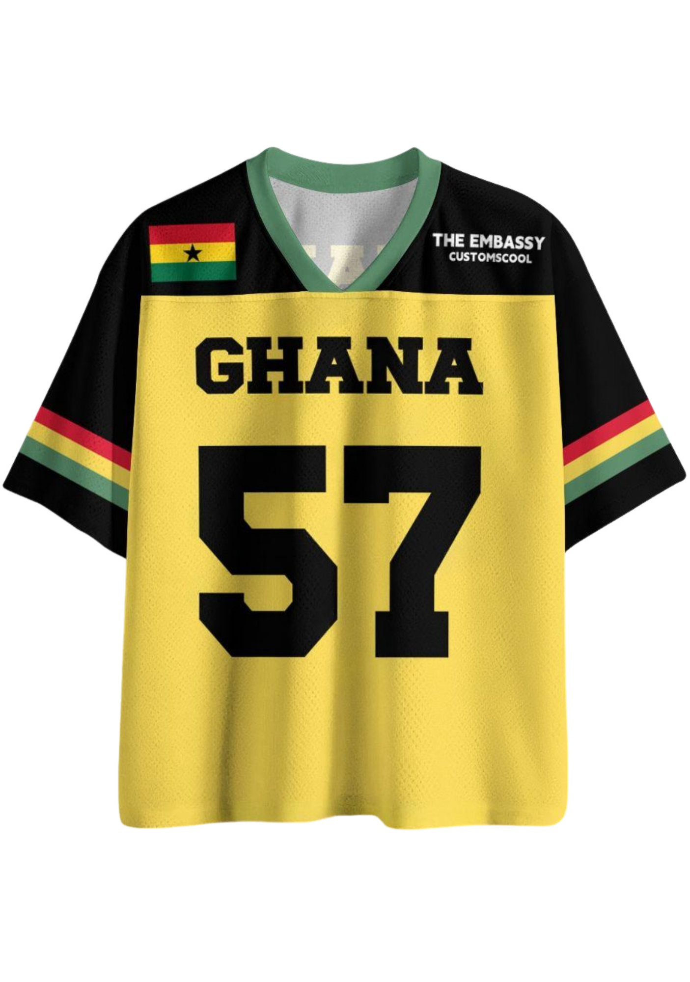 Ghana Flag Number 57 Mesh Jersey Shirts