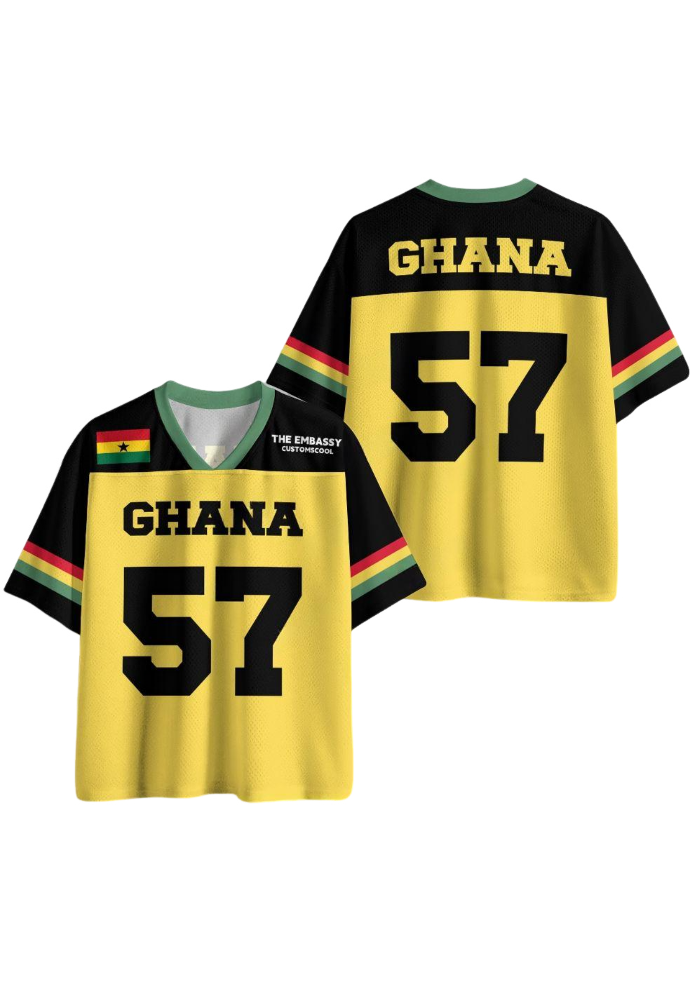 Ghana Flag Number 57 Mesh Jersey Shirts