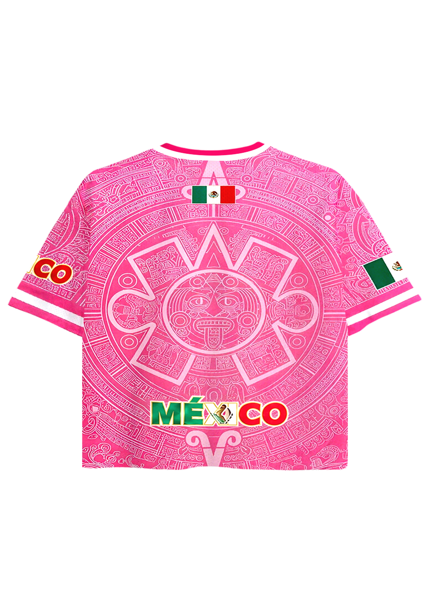 Pink Mexico Retro Soccer Jersey Crop Top