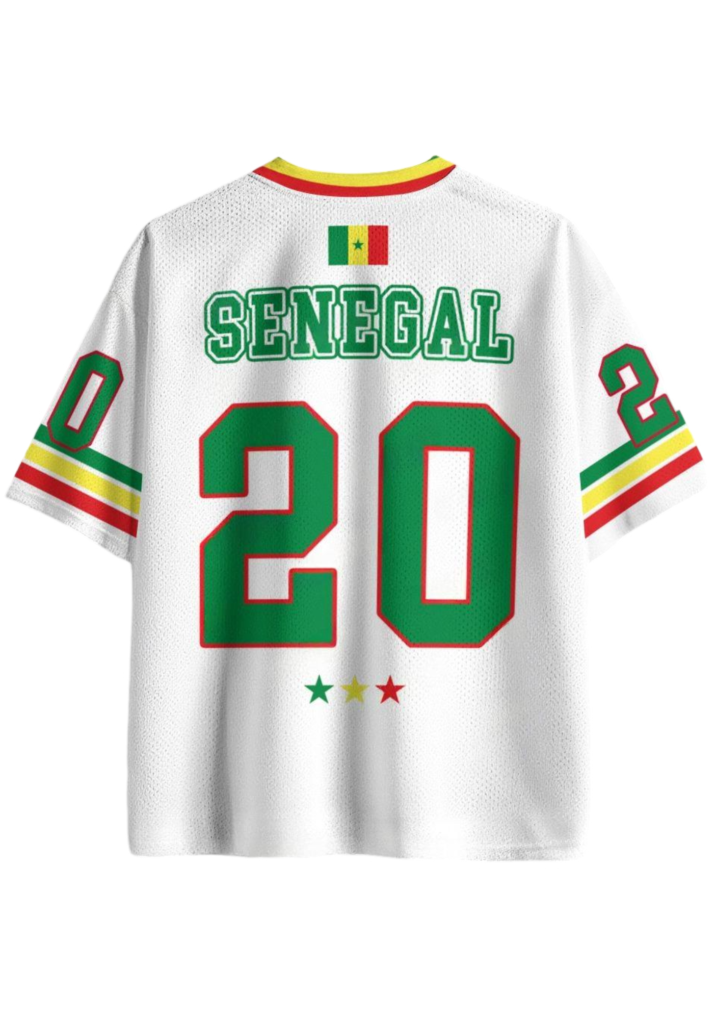 Senegal Flag Star Mesh Jersey Shirts