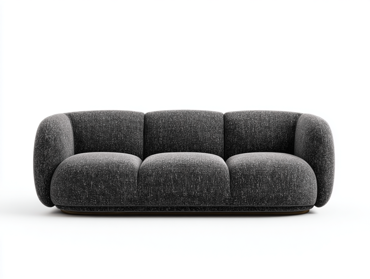 Sofás 3 plazas tela 210x95x75 cm gris oscuro para salón diseño moderno-Dengoyard