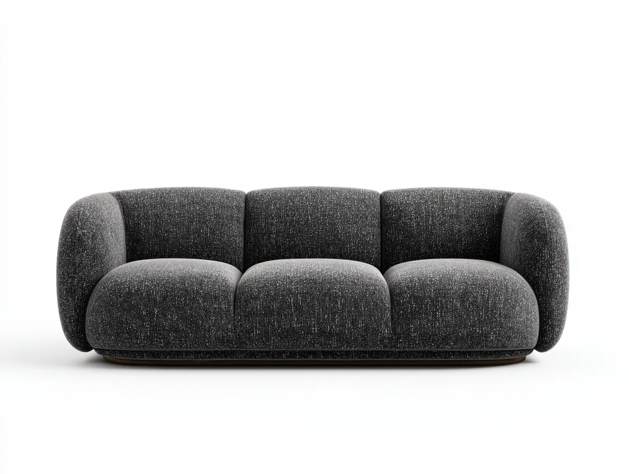 Sofás 3 plazas tela 210x95x75 cm gris oscuro para salón diseño moderno-Dengoyard