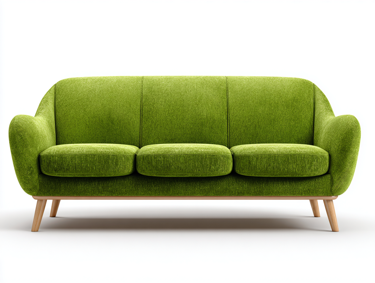 Sofás 3 plazas tela 210x90x85 cm color verde apto para salón diseño moderno-Dengoyard