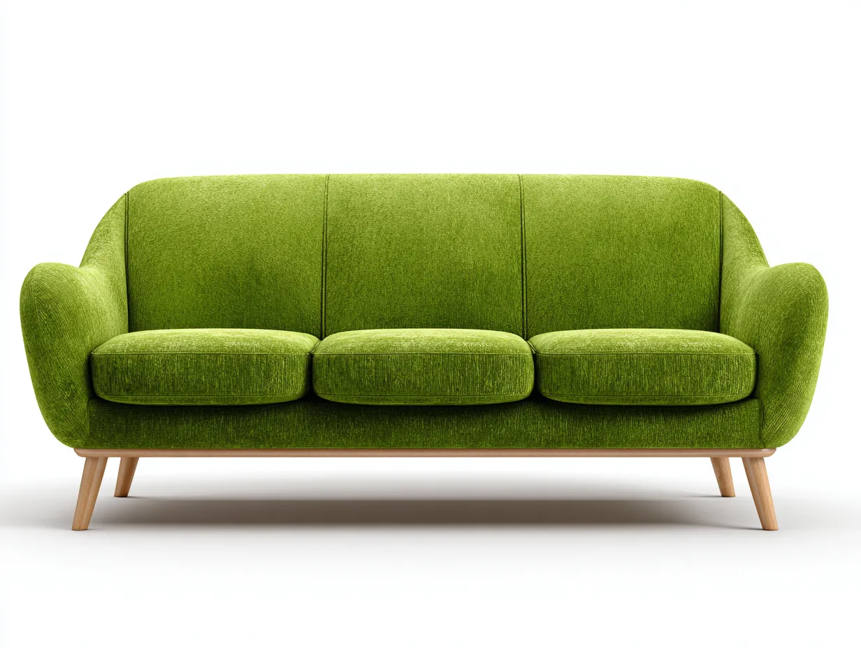 Sofás 3 plazas tela 210x90x85 cm color verde apto para salón diseño moderno-Dengoyard