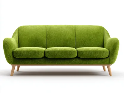 Sofás 3 plazas tela 210x90x85 cm color verde apto para salón diseño moderno-Dengoyard