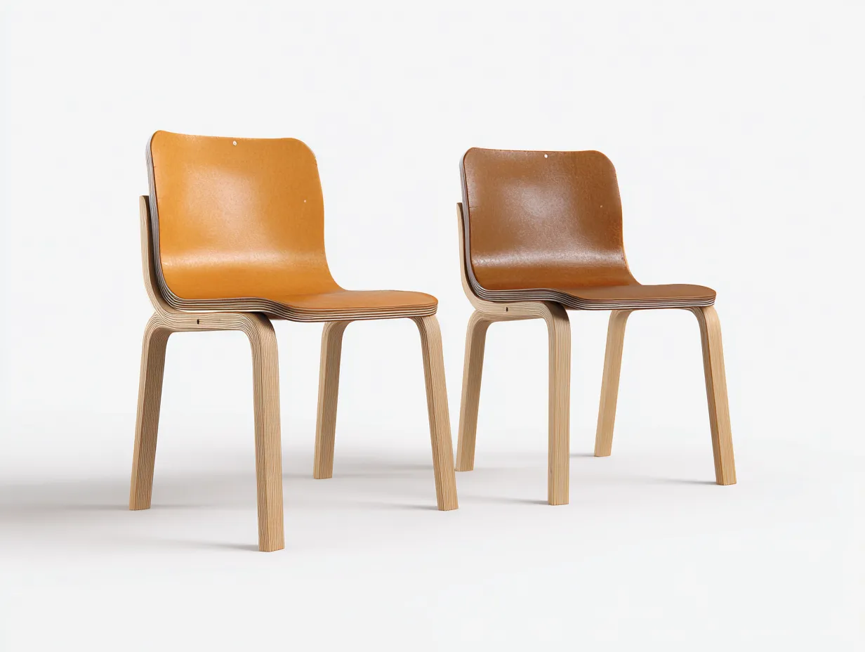 Sillas de comedor madera 48x52x80 cm - marrón claro y marrón - diseño moderno para salón-Dengoyard