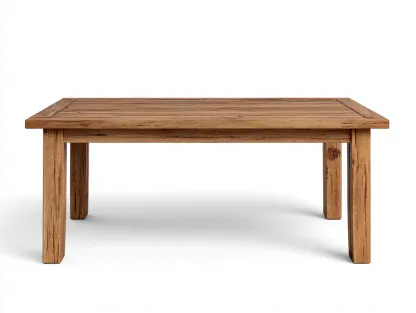 Mesa de jardín madera 150x80x75 cm - marrón - diseño rústico exterior-Dengoyard