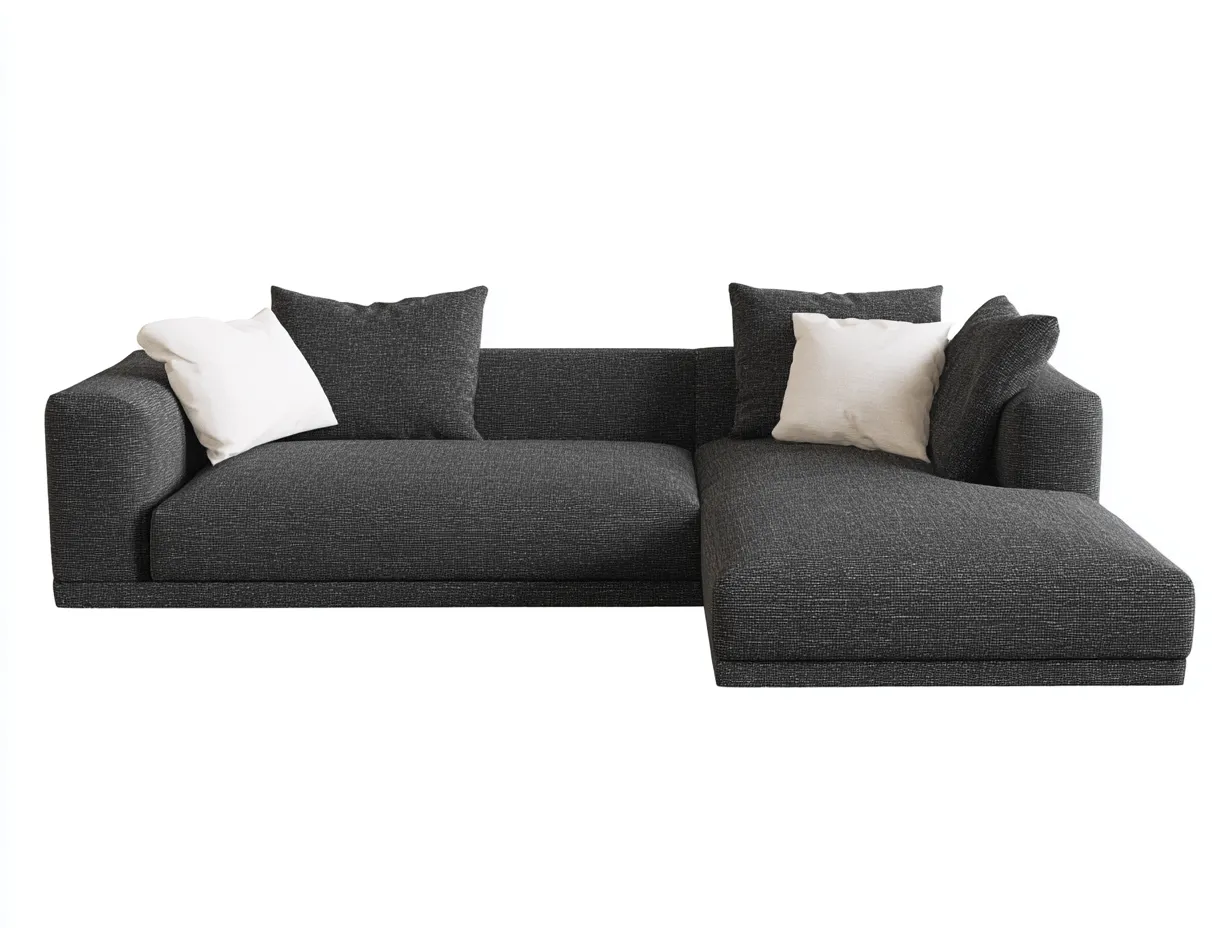 Sofá de esquina tapizado tela 260x170x80 cm gris oscuro - chaise longue diseño contemporáneo salón-Dengoyard