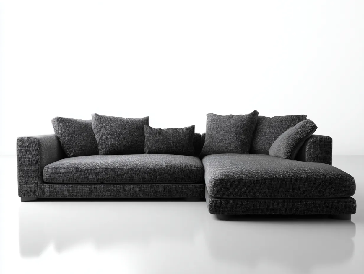 Sofás de esquina tela 240x160x85 cm gris oscuro - diseño moderno para salón-Dengoyard